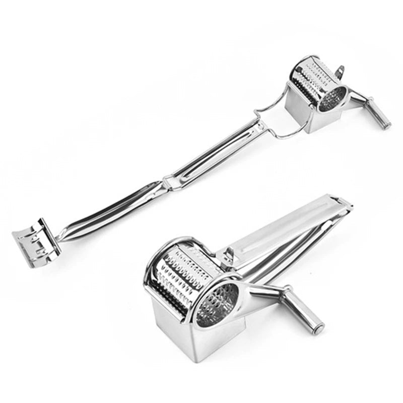 Gratix Rotary Cheese Grater – Stainless Steel Kitchen Manual Drum Slicer Vegetable Shredder