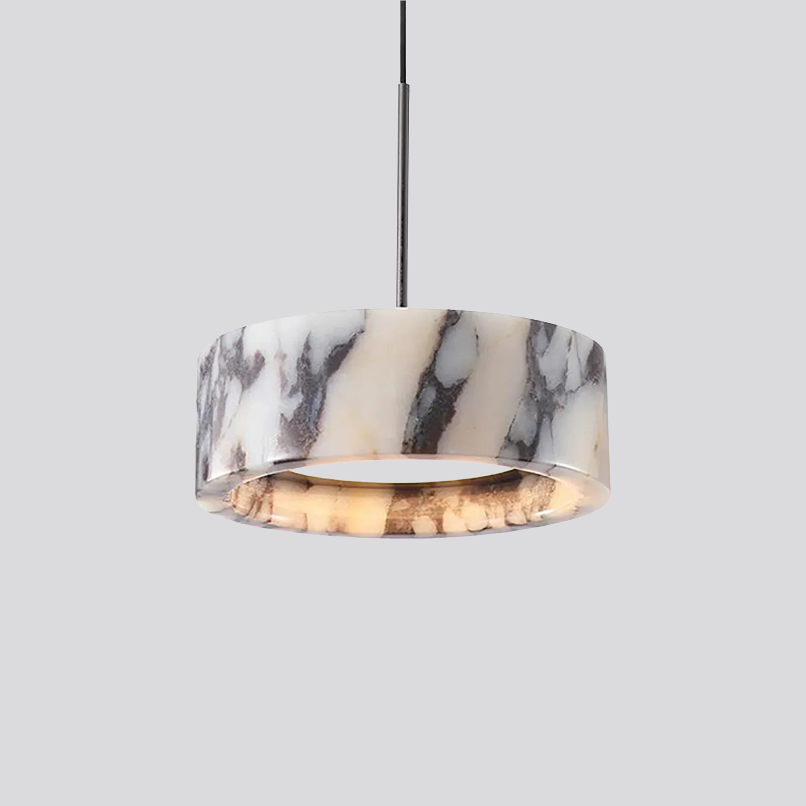 Grey Veined Dome Pendant Lamp – Handcrafted Marble Pendant Light
