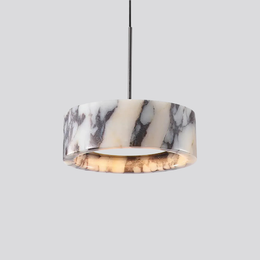 Grey Veined Dome Pendant Lamp – Handcrafted Marble Pendant Light