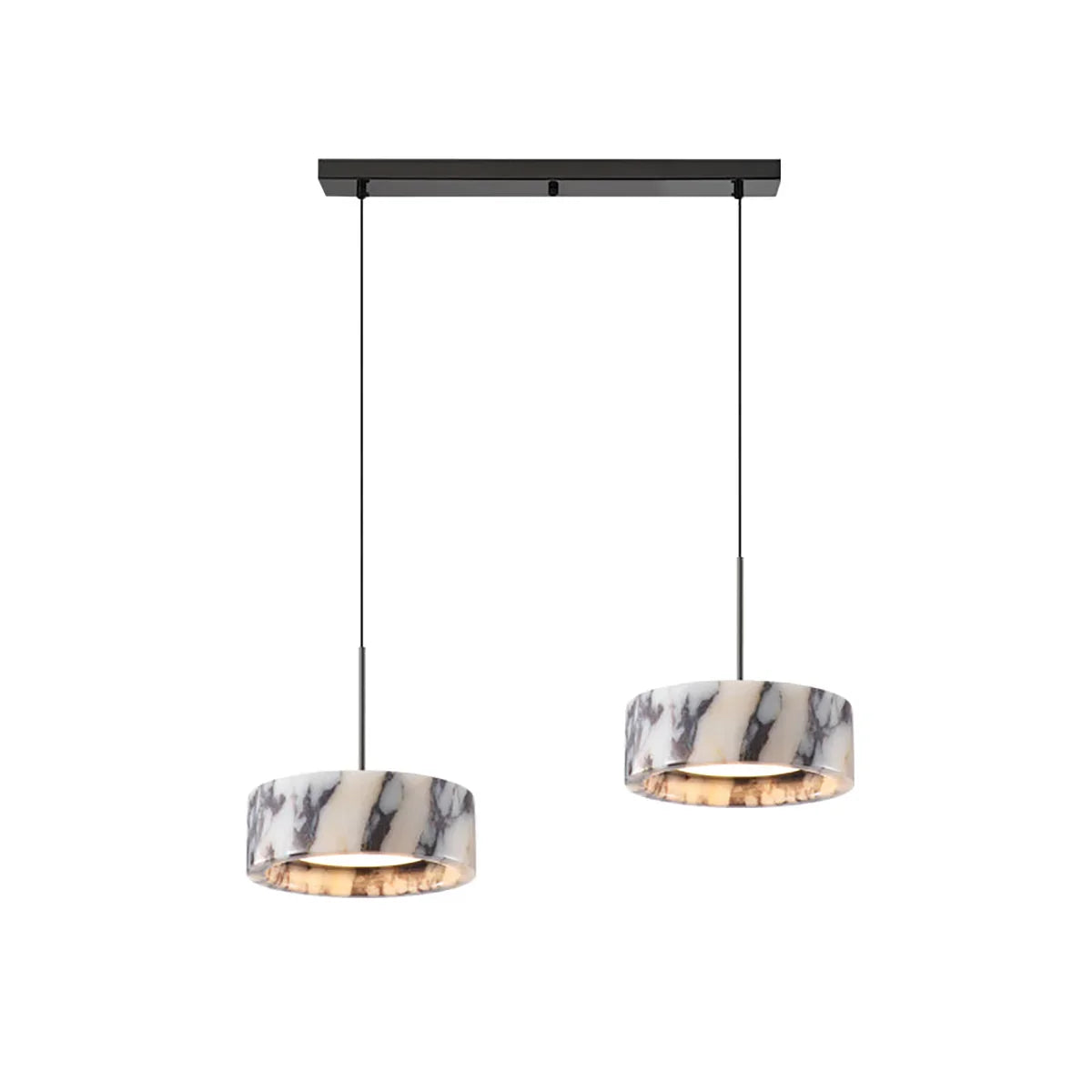 Grey Veined Dome Pendant Lamp – Handcrafted Marble Pendant Light