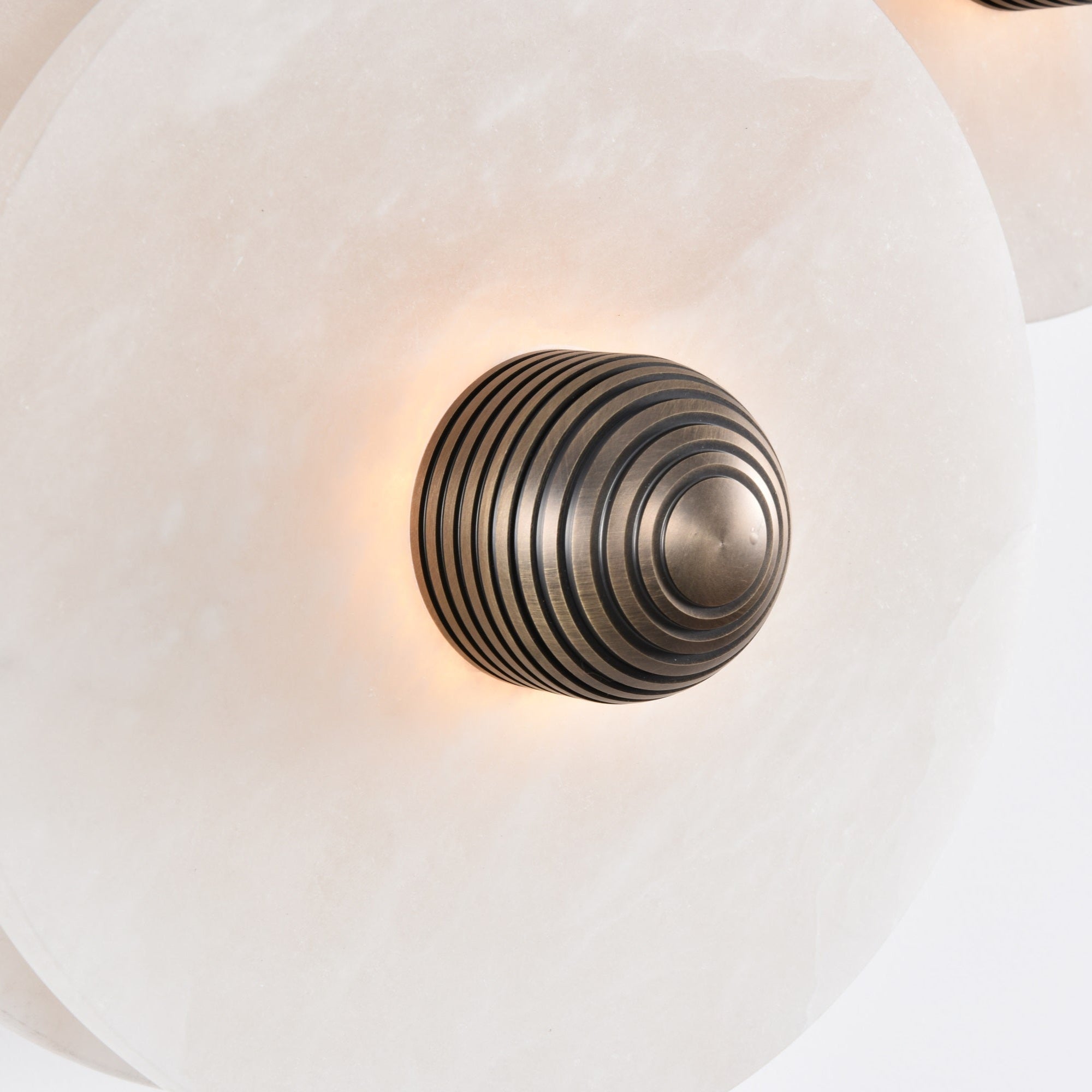 Halo Alabaster Disc Wall Lamp - Triple Round Stone Wall Light Feature