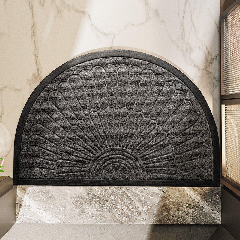 Solara Sunburst Door Mat – Semi-Circular Outdoor Entrance Welcome Non-Slip Waterproof Rubber