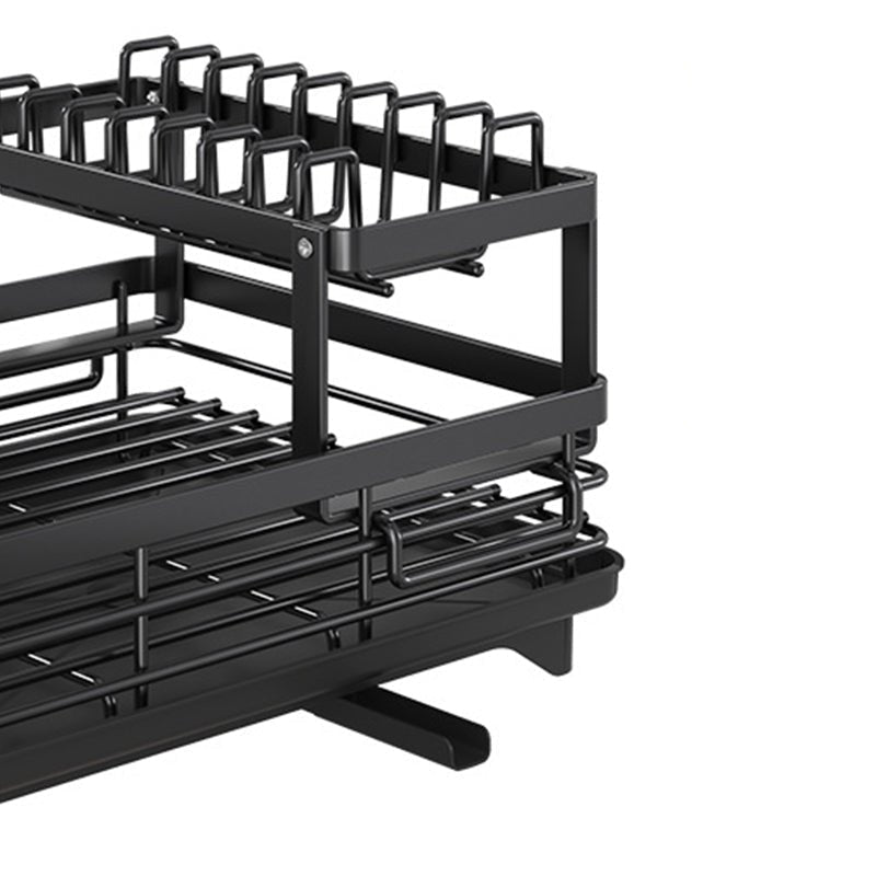 Verdant Tier Dish Rack – 2 Tier Carbon Steel Kitchen Dish Drainer Rustproof Adjustable Spout Large Capacity