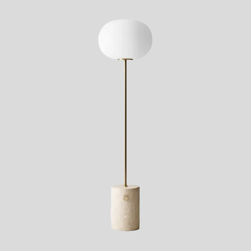 Lumina Stone Floor Lamp – Floor Living Room Lamps Modern Glass Shade Marble Base Bedroom Decorative Lighting