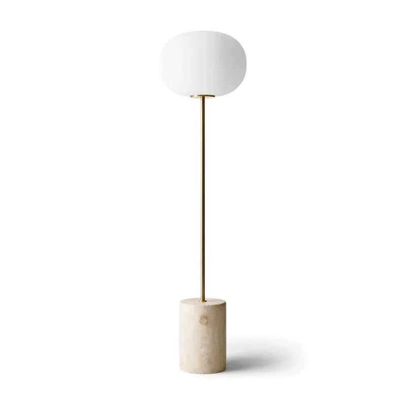 Lumina Stone Floor Lamp – Floor Living Room Lamps Modern Glass Shade Marble Base Bedroom Decorative Lighting