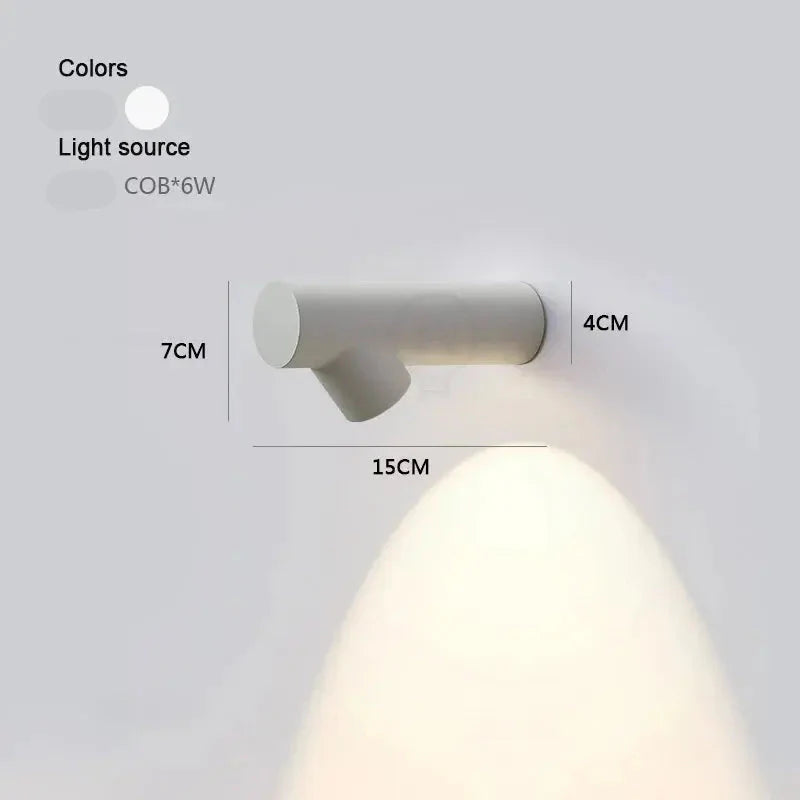 Vexaro Cylinder Wall Sconce – LED Spotlight Modern Black Adjustable Decorative Lighting Bedroom