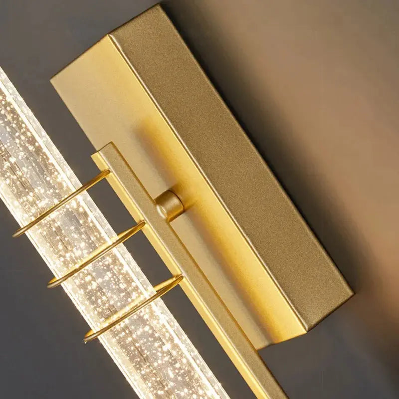 Lunaris Crystal Bar Wall Lamp – Modern LED Gold Black Vanity Hallway Sconce Fixture