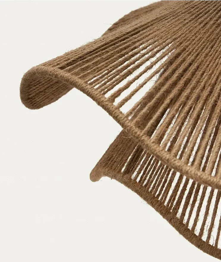 Fleuris Wave Pendant Light – Natural Rope Woven Bohemian Decorative Lighting Ceiling Dining Room Kitchen