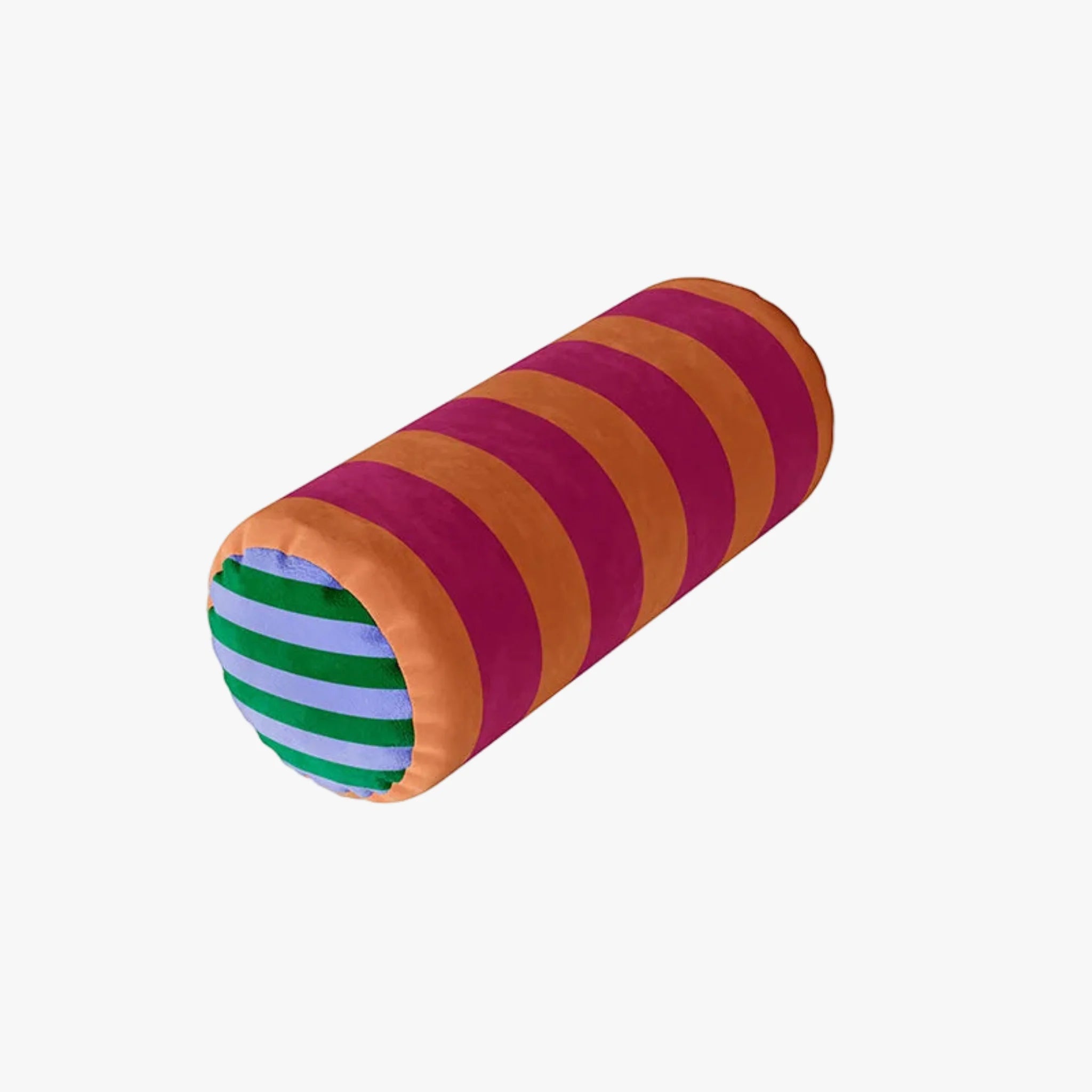Straton Velvet Bolster Pillow – Decorative Striped Cylinder Throw Pillow Living Room Bedroom Couch Sofa