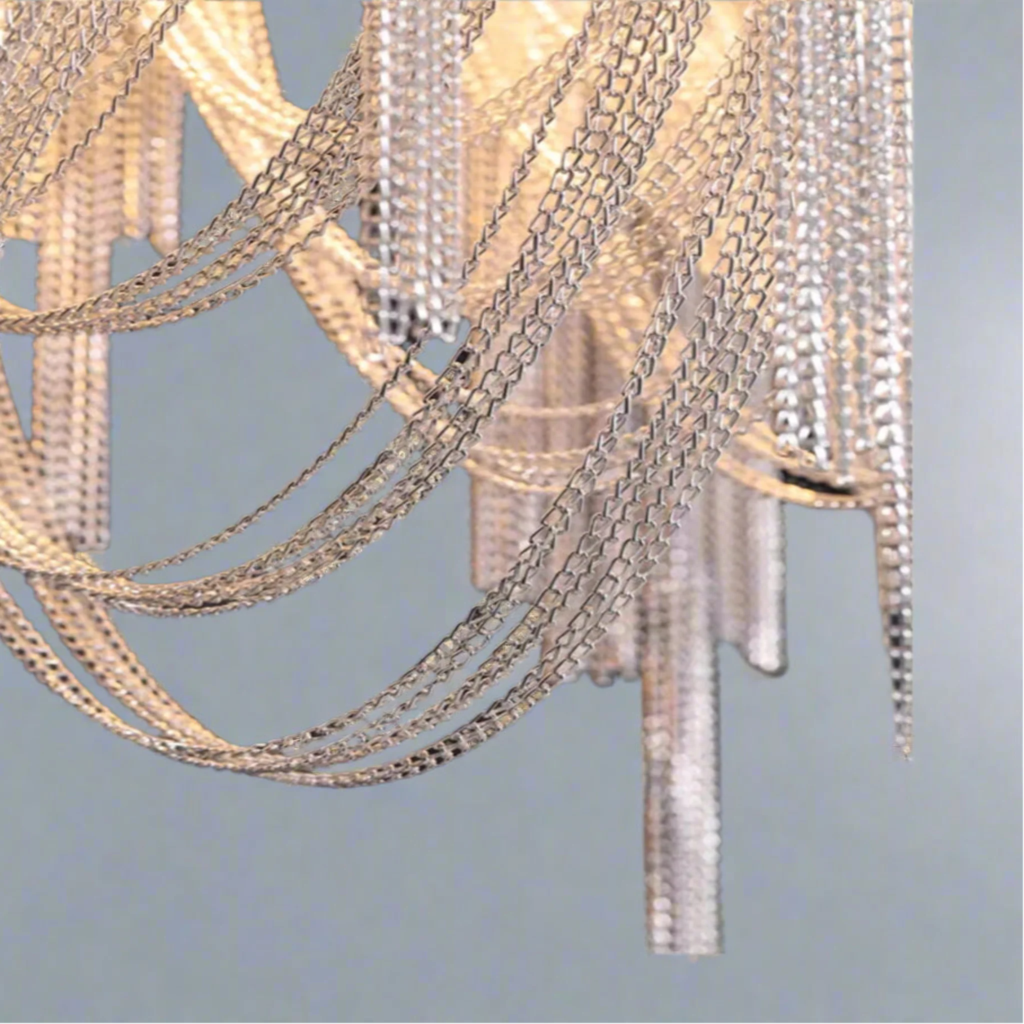 Cascade Wall Sconce – Luxury Silver Chain Wall Lighting Modern Decorative Living Room Bedroom Glam Fixture