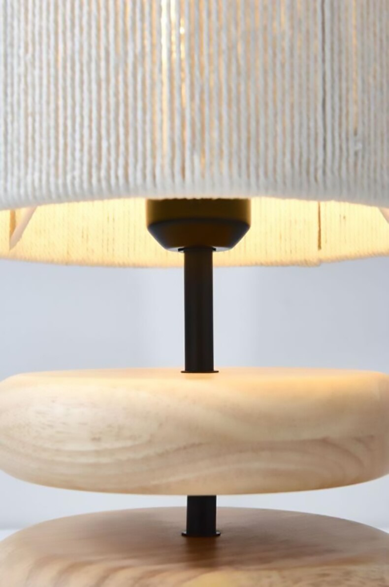 Eleton Table Lamp – Modern Wooden Base Fabric Shade Living Room Bedroom Decorative Lighting