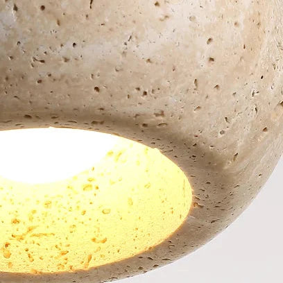 Caliro Gourd Pendant Light – Concrete Wood Hanging Kitchen Island Dining Room Ceiling Fixture Decorative Lighting