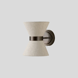 Vesaro Hourglass Wall Sconce – Modern Linen Fabric Shade Bedroom Living Room Decorative Lighting Fixture