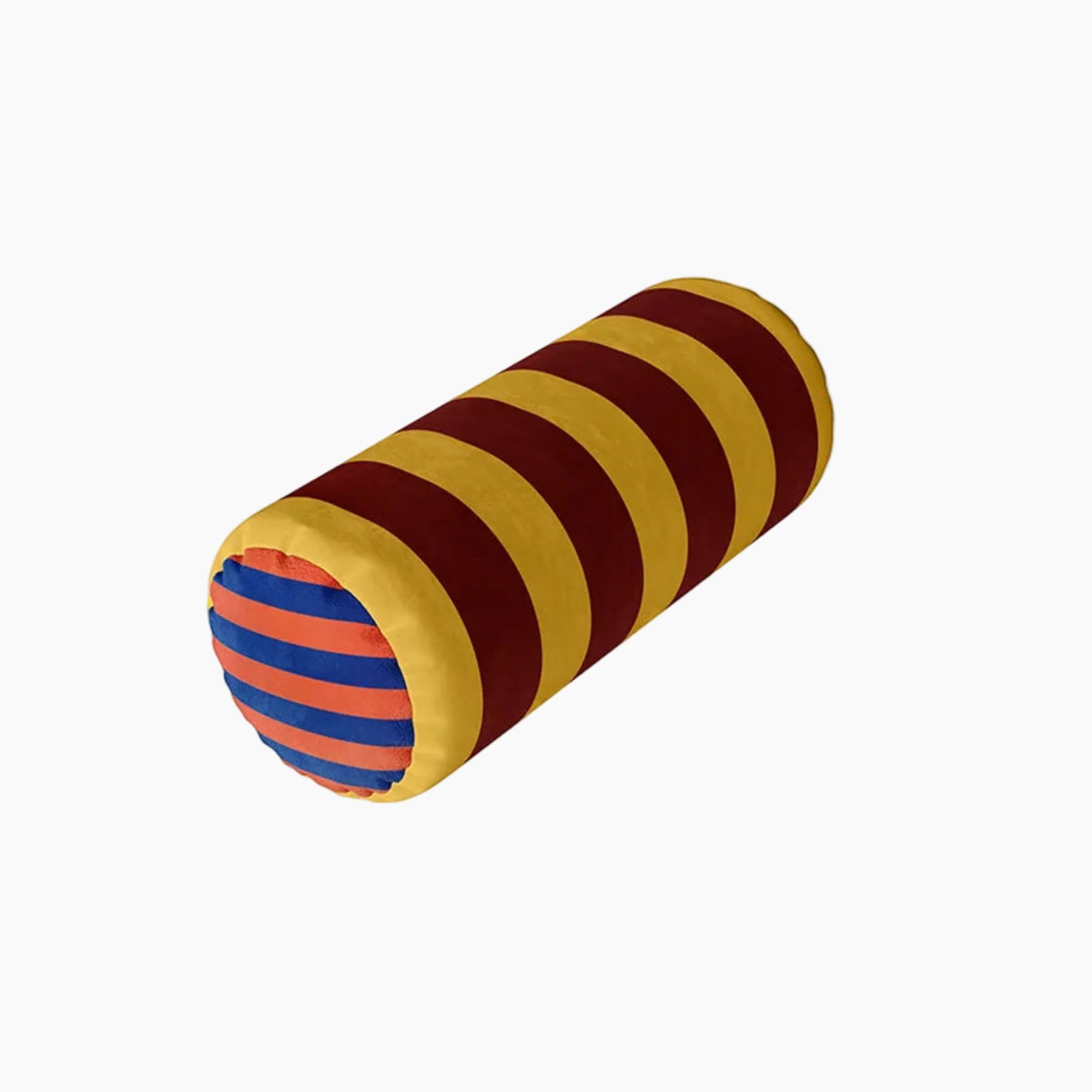 Straton Velvet Bolster Pillow – Decorative Striped Cylinder Throw Pillow Living Room Bedroom Couch Sofa