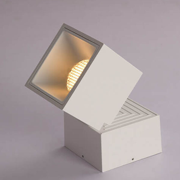 Modern Adjustable Cube LED Ceiling Light – Semi-Flush Rotatable Aluminium Fixture