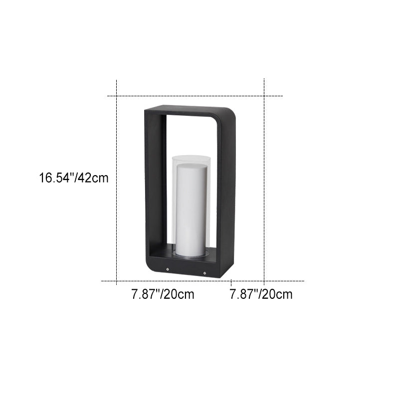 Thomler Frame Outdoor Lantern – LED Black Aluminum Patio Pathway Decorative Lighting Fixture