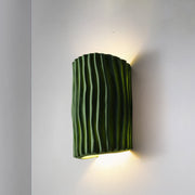 Textured Ceramic Wall Sconce Light – Modern Ripple Design LED Fixture