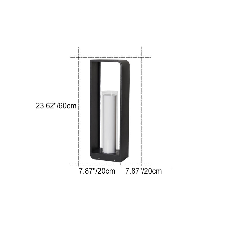 Thomler Frame Outdoor Lantern – LED Black Aluminum Patio Pathway Decorative Lighting Fixture
