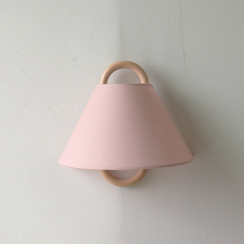 Nordic Loop Wall Lamp – Modern Wood Frame LED Fixture with Fabric Shade