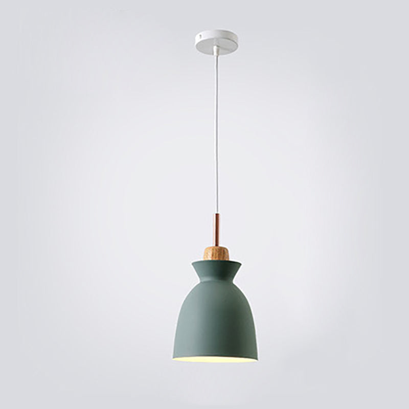 Scandinavian Wood Accent Pendant Light – Modern Minimalist LED Ceiling Fixture