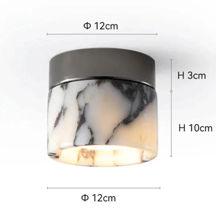 Marvex Cylinder Ceiling Light – Marble Flush Mount LED Modern Decorative Lighting Fixture Bedroom Living Room