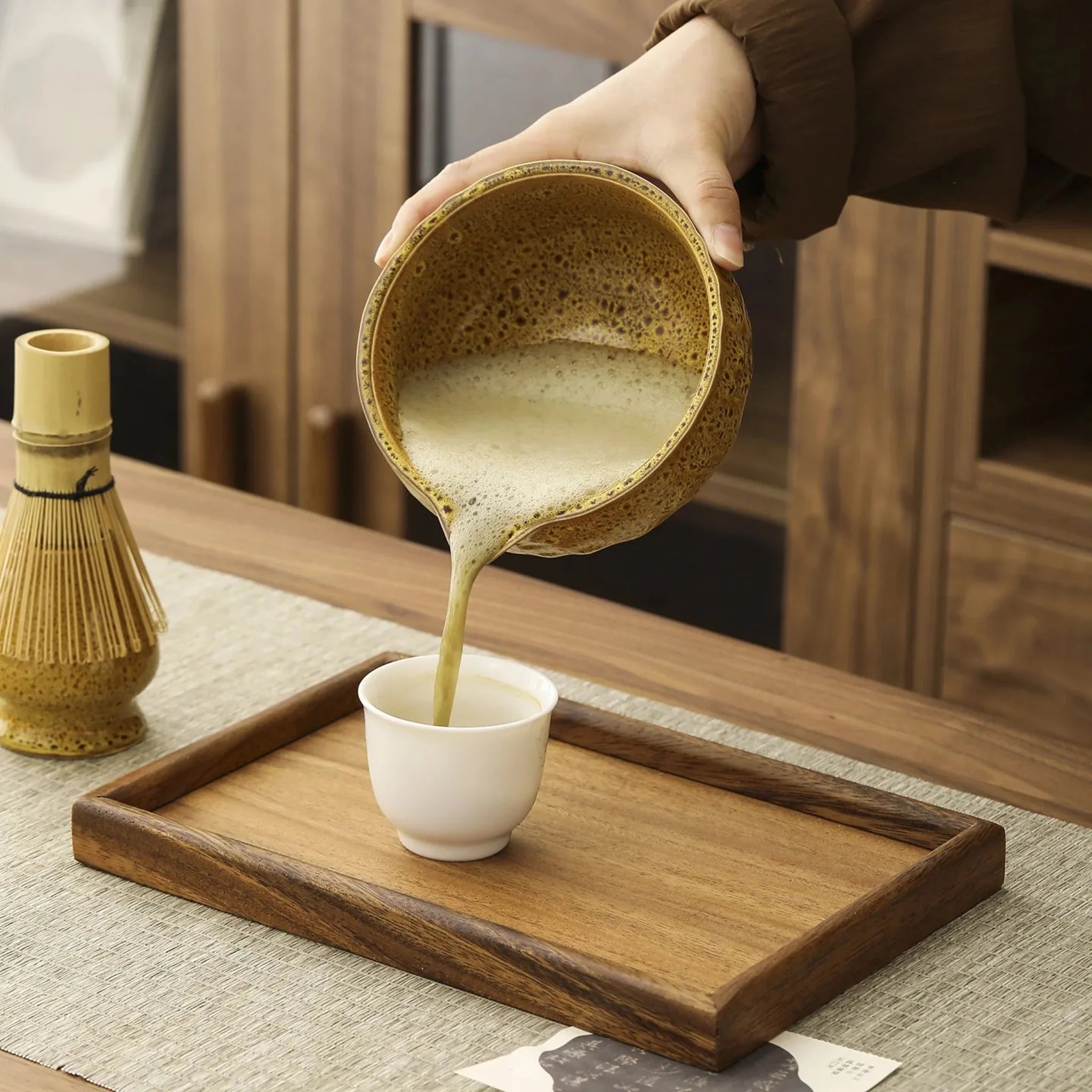 HanaKō Matcha Ceremony Set – Japanese Tea Ceremony Kit Bamboo Whisk Bowl Strainer Scoop 5-Piece Gift