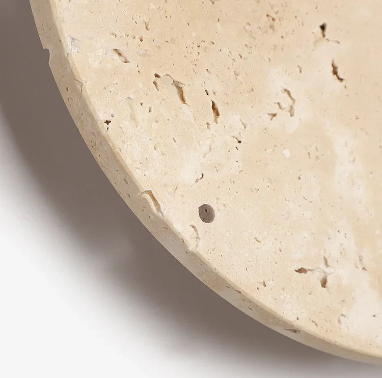 Travira Stone Wall Clock – Modern Travertine Minimalist Silent Decorative Clock