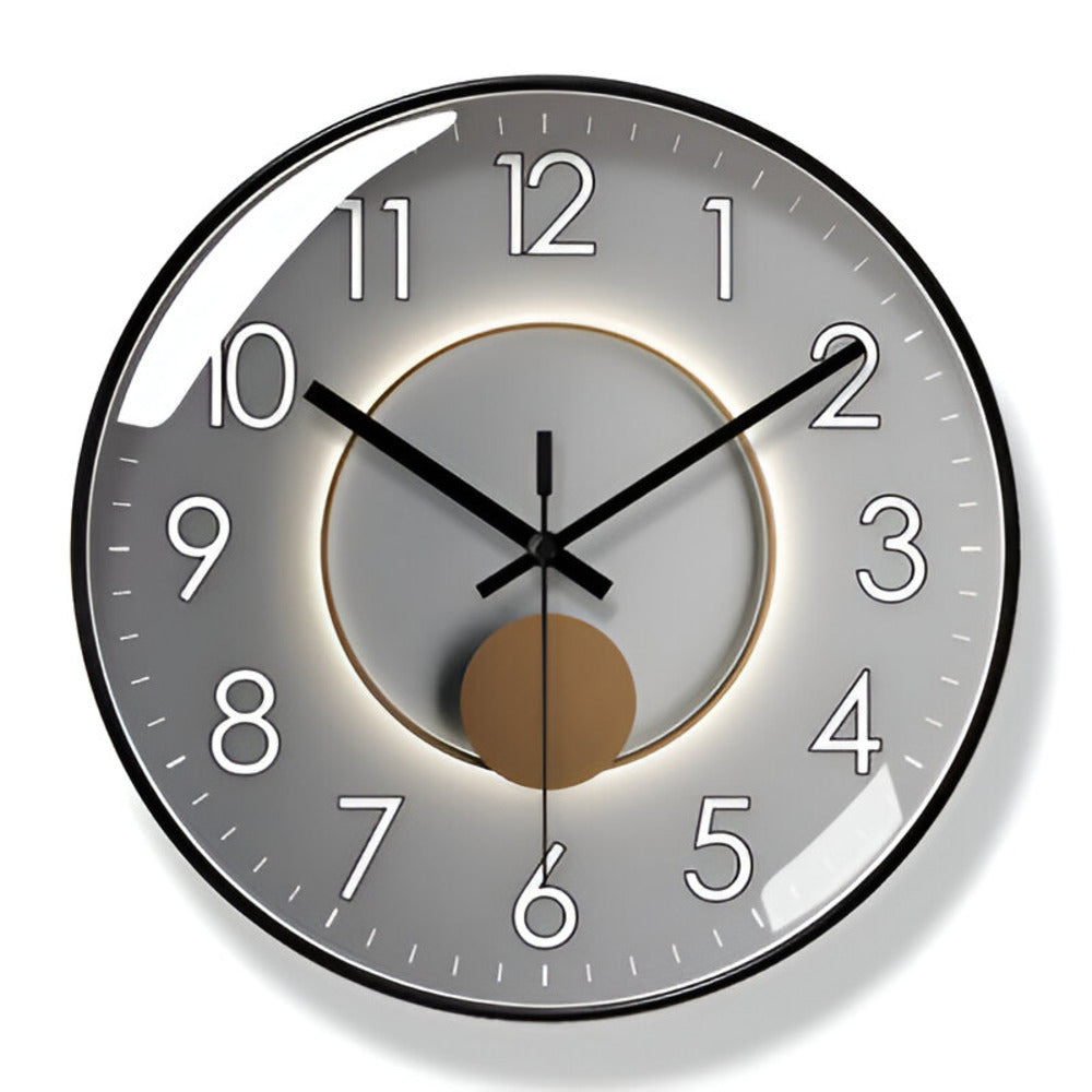 Solari Burst Wall Clock – Modern Silent Non-Ticking Yellow Round Decorative Living Room Bedroom Office