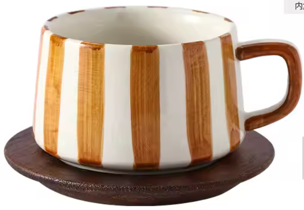 Amoré Ceramic Coffee Mug Set – Handpainted Heart Polka Dot Novelty Cup Large Handle Kitchen Dining