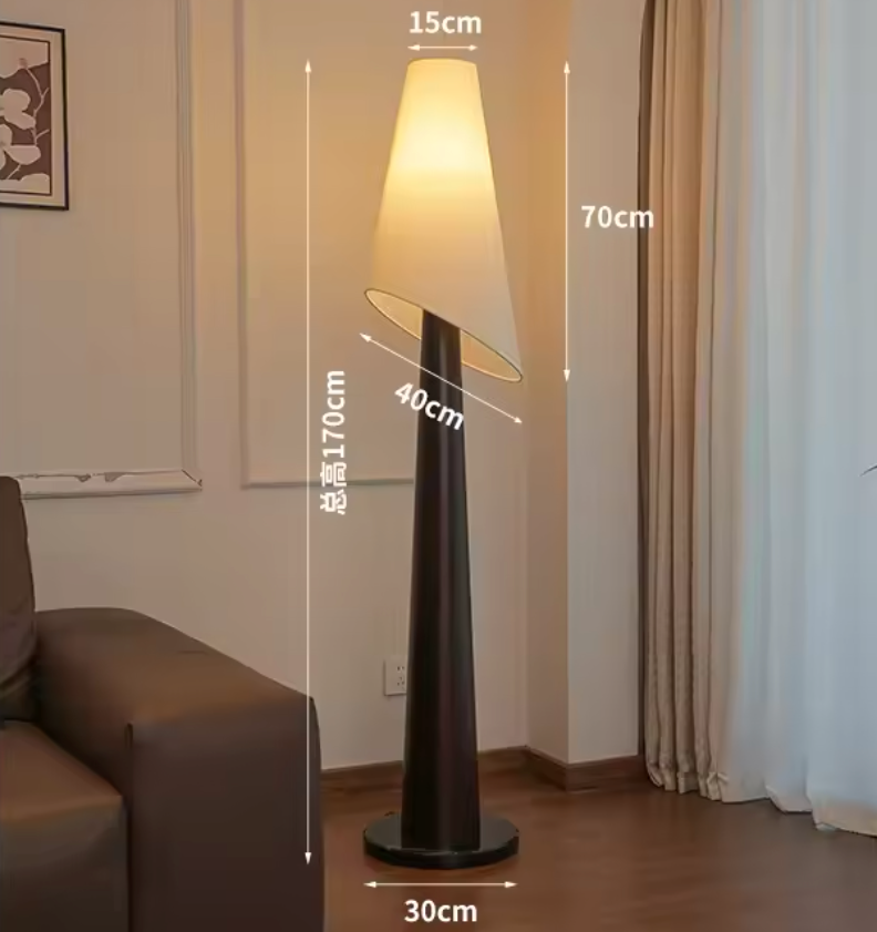 Solara Cone Floor Lamp – Modern Living Room Floor Lamp Bedroom Decorative Lighting Black Tapered Design