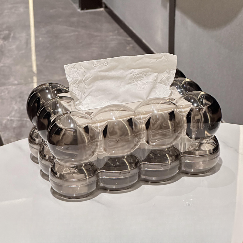 Cellara Bubble Tissue Box Cover – Clear Acrylic Decorative Holder Bathroom Bedroom Vanity Organizer