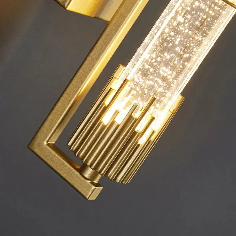 Lunaris Crystal Bar Wall Lamp – Modern LED Gold Black Vanity Hallway Sconce Fixture