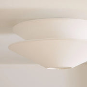 Dual Cone Flush Mount Ceiling Light – Fabric Layered Modern Fixture