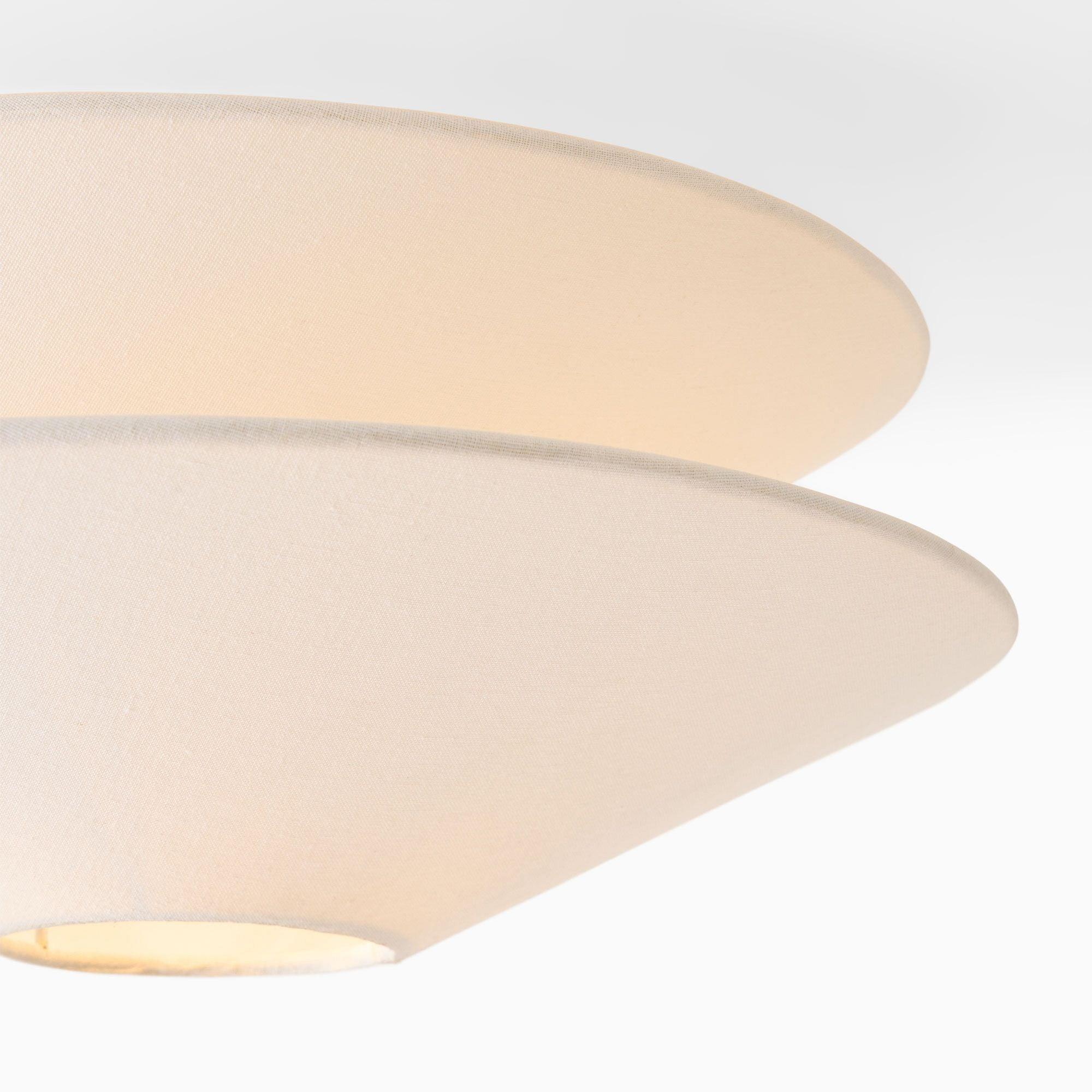 Dual Cone Flush Mount Ceiling Light – Fabric Layered Modern Fixture