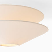 Dual Cone Flush Mount Ceiling Light – Fabric Layered Modern Fixture