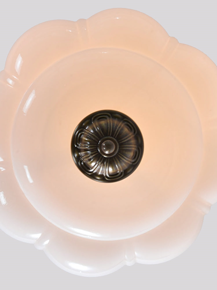 Nimbra Cloud Semi-Flush Ceiling Light – White Glass Pendant Decorative Lighting Fixture Kitchen Bedroom