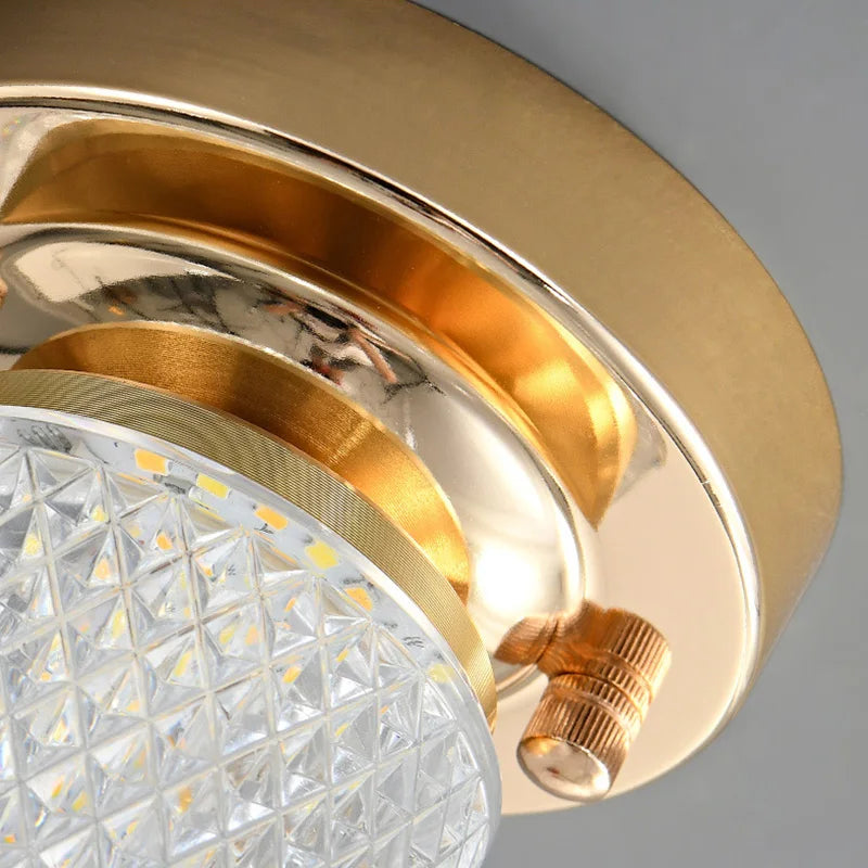 Orlena Crystal Flush Mount Ceiling Light – Modern Gold LED Hallway Entryway Fixture