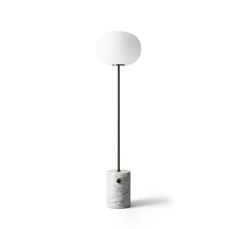 Lumina Stone Floor Lamp – Floor Living Room Lamps Modern Glass Shade Marble Base Bedroom Decorative Lighting