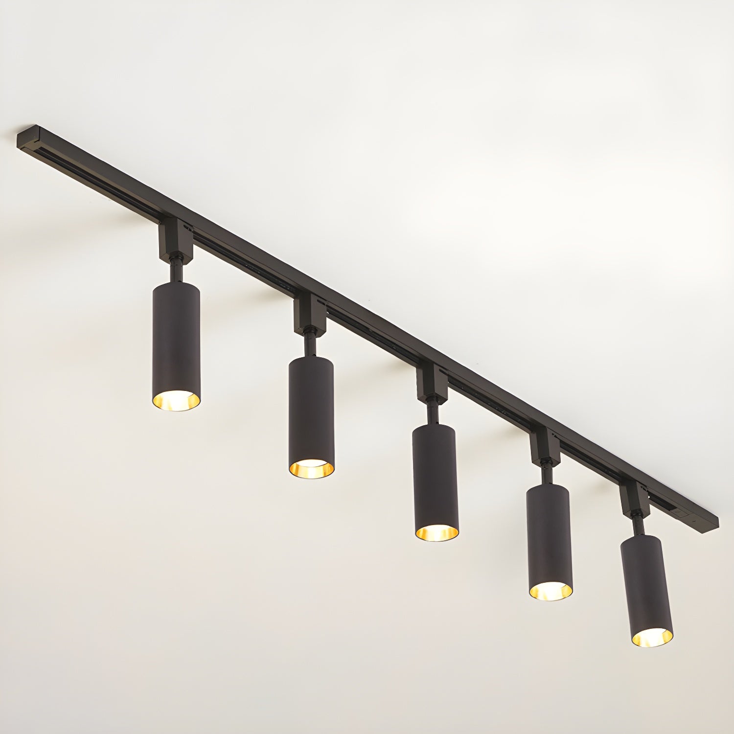 Calix Cylinder Track Light – Black Gold Track Lighting Kitchen Ceiling Adjustable Spotlight Modern