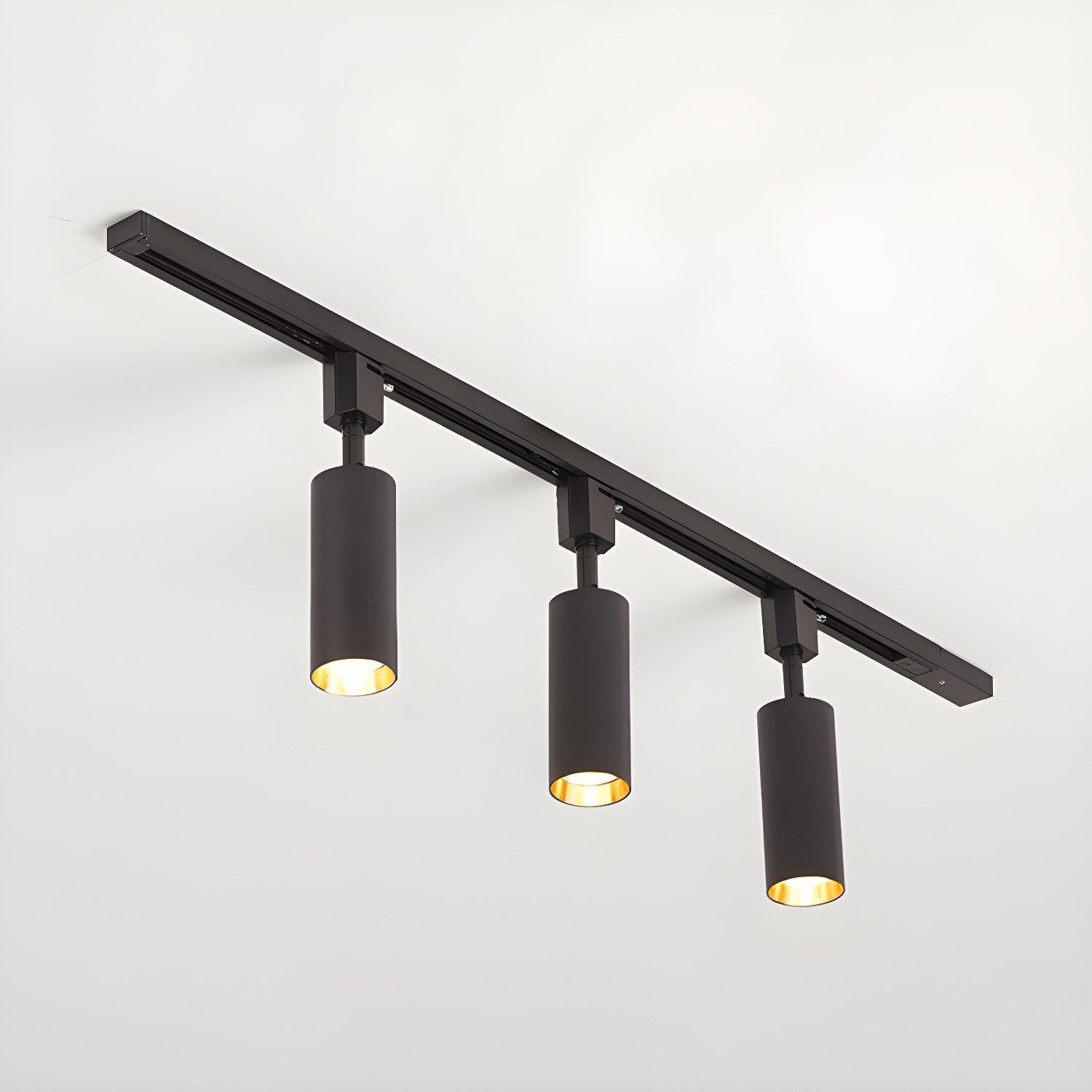 Calix Cylinder Track Light – Black Gold Track Lighting Kitchen Ceiling Adjustable Spotlight Modern