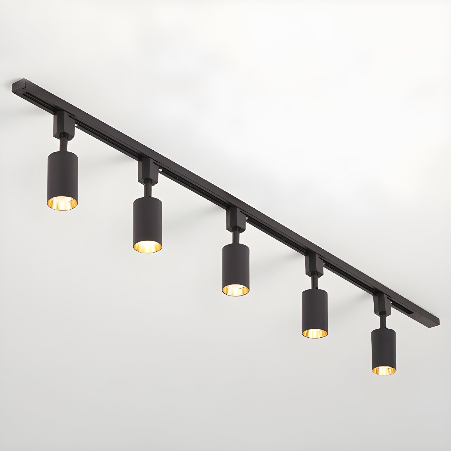 Calix Cylinder Track Light – Black Gold Track Lighting Kitchen Ceiling Adjustable Spotlight Modern