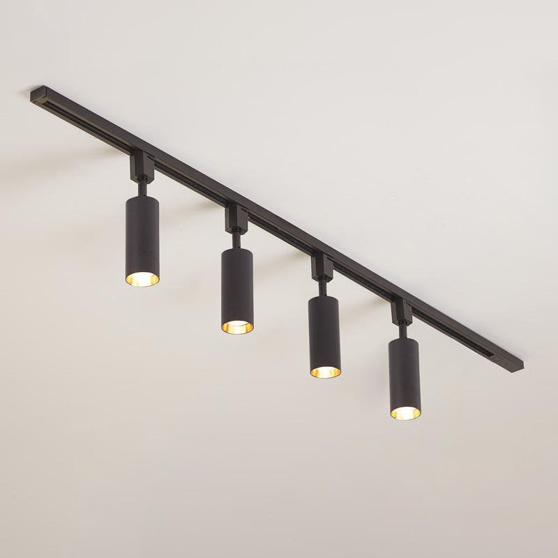 Calix Cylinder Track Light – Black Gold Track Lighting Kitchen Ceiling Adjustable Spotlight Modern