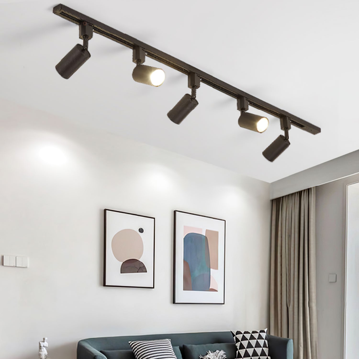 Calix Cylinder Track Light – Black Gold Track Lighting Kitchen Ceiling Adjustable Spotlight Modern