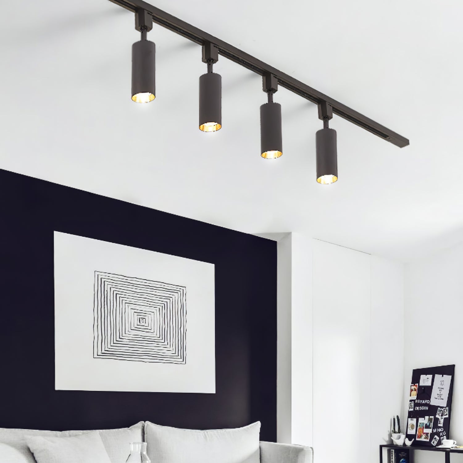 Calix Cylinder Track Light – Black Gold Track Lighting Kitchen Ceiling Adjustable Spotlight Modern