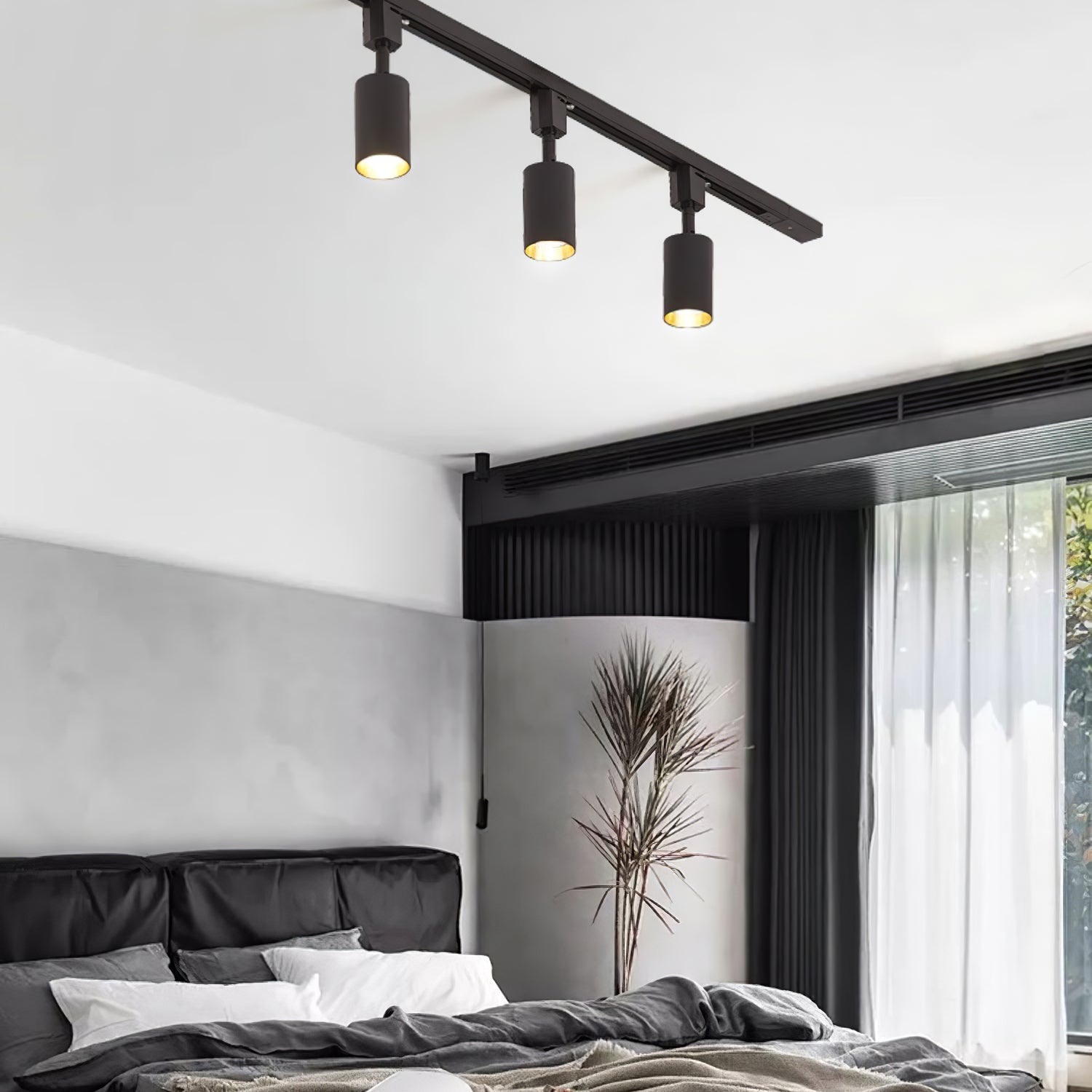 Calix Cylinder Track Light – Black Gold Track Lighting Kitchen Ceiling Adjustable Spotlight Modern