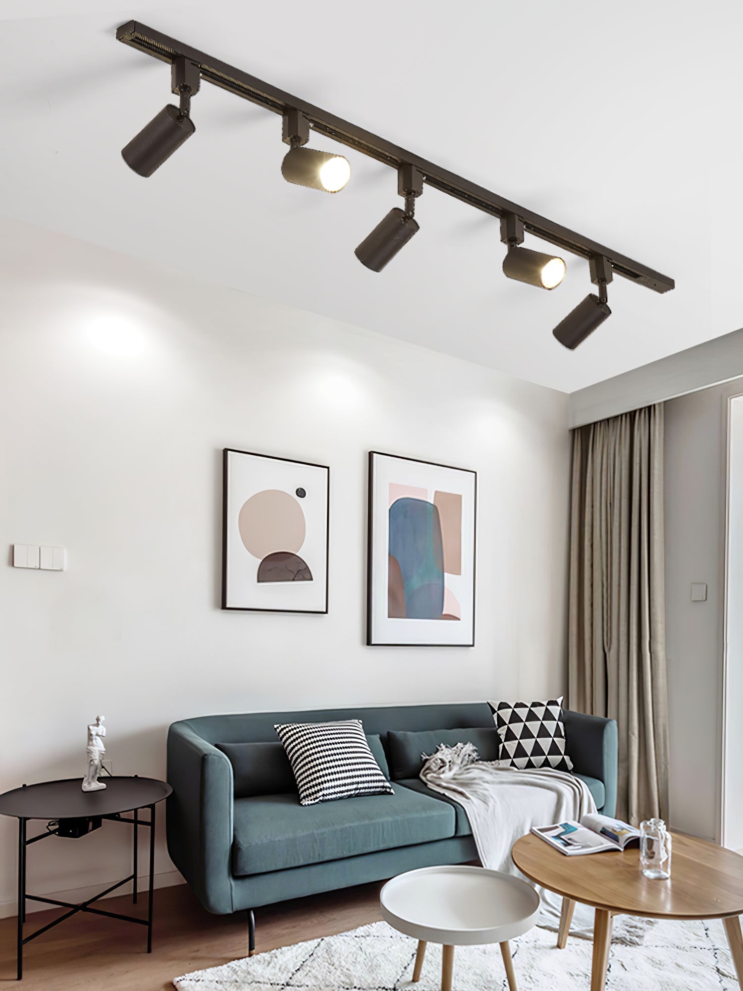 Calix Cylinder Track Light – Black Gold Track Lighting Kitchen Ceiling Adjustable Spotlight Modern