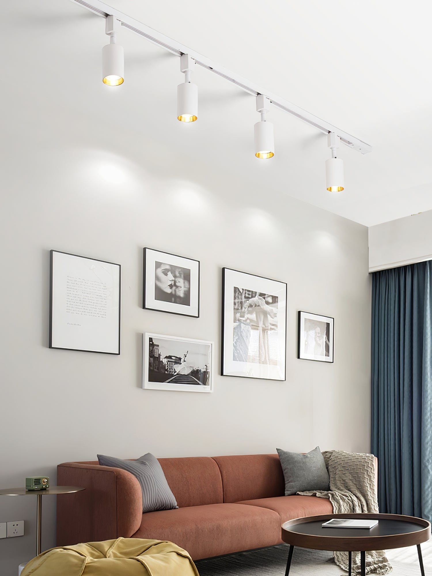 Calix Cylinder Track Light – Black Gold Track Lighting Kitchen Ceiling Adjustable Spotlight Modern