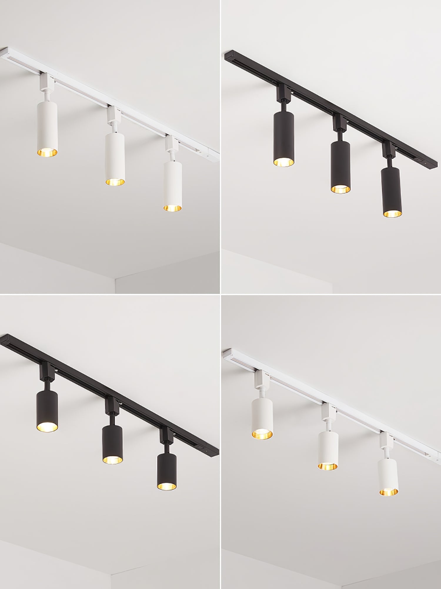 Calix Cylinder Track Light – Black Gold Track Lighting Kitchen Ceiling Adjustable Spotlight Modern