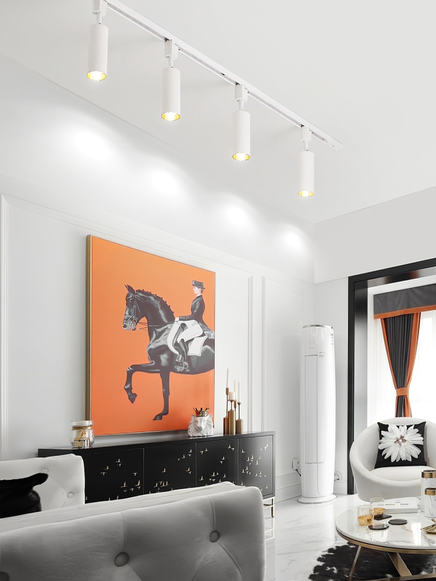 Calix Cylinder Track Light – Black Gold Track Lighting Kitchen Ceiling Adjustable Spotlight Modern