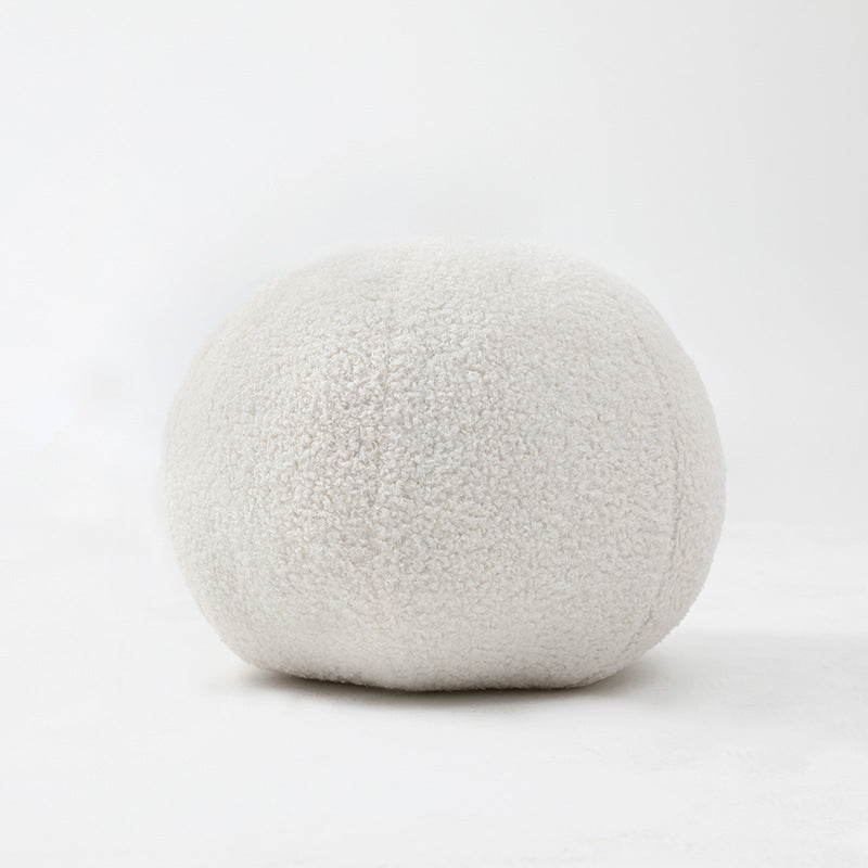 Nubis Sphere Floor Cushion – Round Textured Plush Seating Pillow Living Room Bedroom Decor White